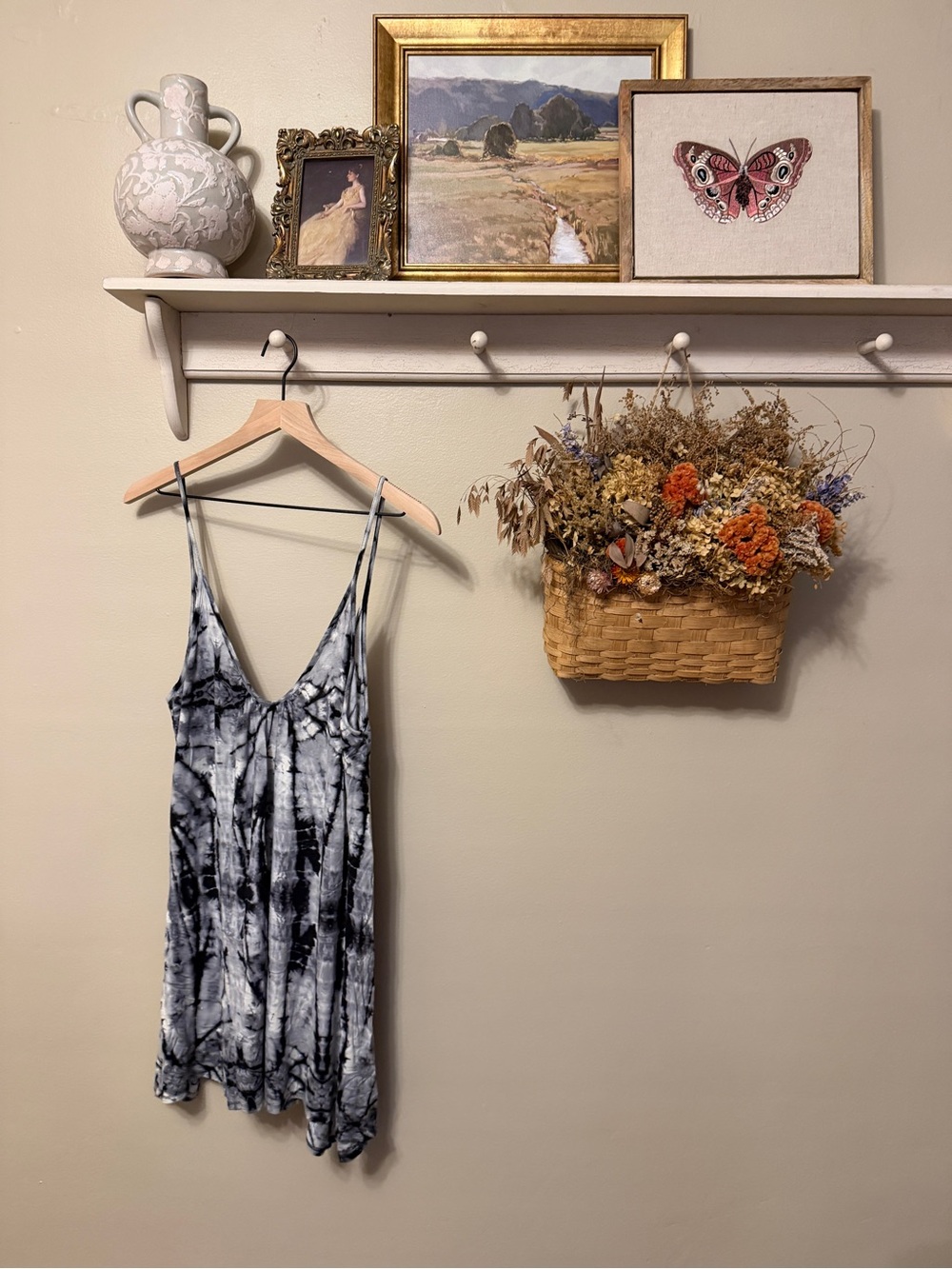 Black & White Tie-Dye Slip Dress